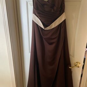 Mine Strapless Brown and Cream Dress